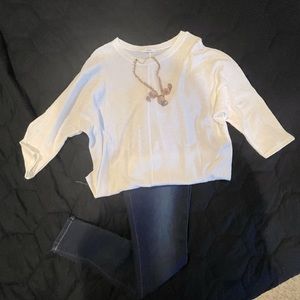 White Boat Neck Top